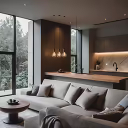 the view of a living room is amazing