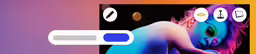 an abstract image with a white rectangular object over a colorful image of two people