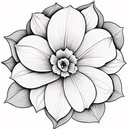 a drawing of a flower, with petals drawn on the back