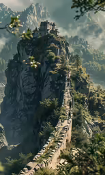 an artistic photo of a path leading up a mountain