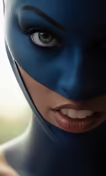 a woman with blue makeup and makeup art