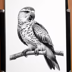 a drawing of an owl is shown in front of a white background
