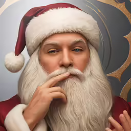 a man with santa claus makeup and beard