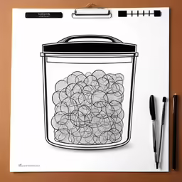 a clipboard drawing of a full sized can of potato chips