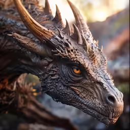 this is an artistic shot of a large dragon