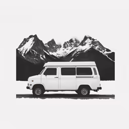 an old car is parked on the side of a mountain