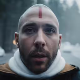 a man with his head covered in snow and cross - border line