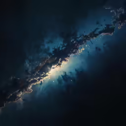 an abstract sky with a few stars and clouds