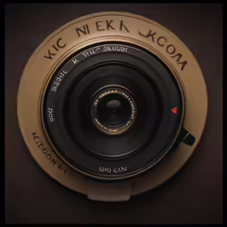 an old camera lens that is in the dark