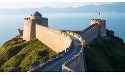 a castle on a cliff by the ocean