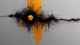 a very bright yellow and black object with a big hole in it