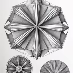 three identical parasols drawing - a picture of three identical parasol fine art print