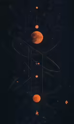 an artistic composition featuring the planets and stars