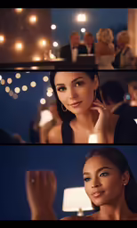 the women are in front of the men and the women are standing in a room