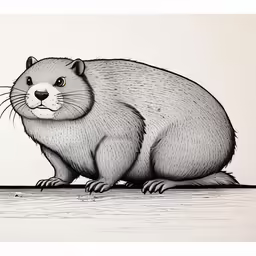 a painting of a beaver holding its hand out