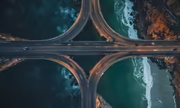 this is a photo from a helicopter of aerial view of freeway