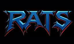 the rats logo with a black background