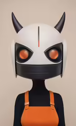 a woman in a mask wearing an orange dress