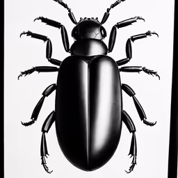 an insect is shown in black and white