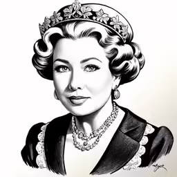 a pencil drawing of the queen elizabeth