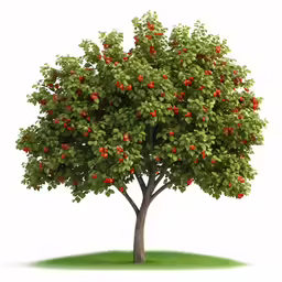 an apple tree with lots of fruit on it