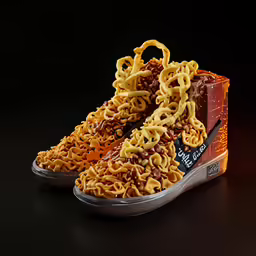 a box is filled with uncooked noodles