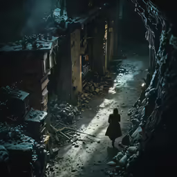 a person walking through a tunnel in the dark
