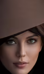 a women with blue eyes is posing for the camera