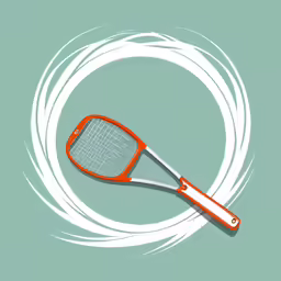 a tennis racket being thrown into a circle