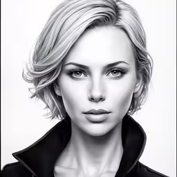 a black and white photo of a young woman