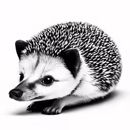 an african hedgehog on a white background