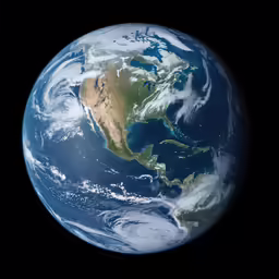 the earth is spinning in a circle, and it looks to be a full moon