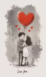a boy kissing his girl with the phrase less you