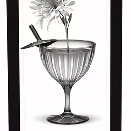 a drawing of a flower in a vase