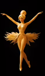 a gold doll with a ponytail and a long veil