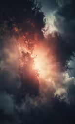 clouds with sun in the middle
