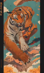 a tiger walking on top of a river