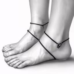 a person with a string on their ankles