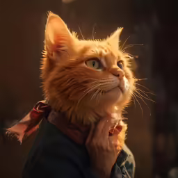 a cat is wearing a scarf around its neck