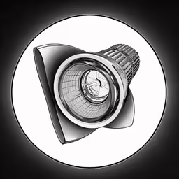a black and white illustration of a rotary rotating fan