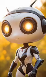 the robot doll is wearing led lights