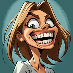 an evil female character with long blond hair and blue eyes
