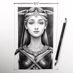 a pencil drawing of the character wonder, wonder - dc comics