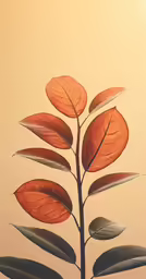 orange leaves on a tan background