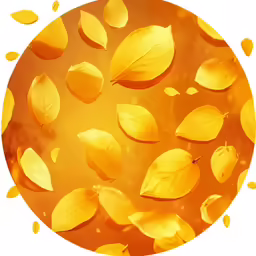 a circle shape with lots of leaves scattered in the middle