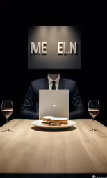 a man at a table is looking at the computer