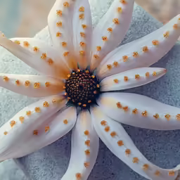 a close - up view of the center of a white flower