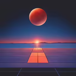 this is an image of a sunset over water