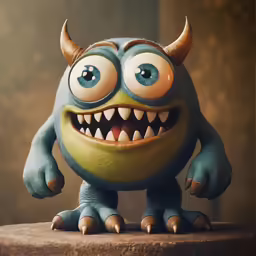 a cute, cartoonish looking creature with big teeth