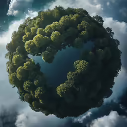 there is a photo with some kind of tree circle